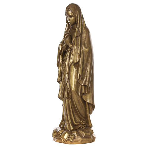 Nossa Senhora de Lordes em fibra de vidro brunida 80x25x25 cm