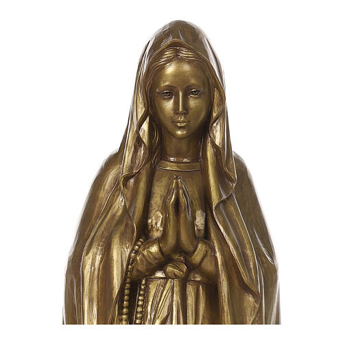 Nossa Senhora de Lordes em fibra de vidro brunida 80x25x25 cm