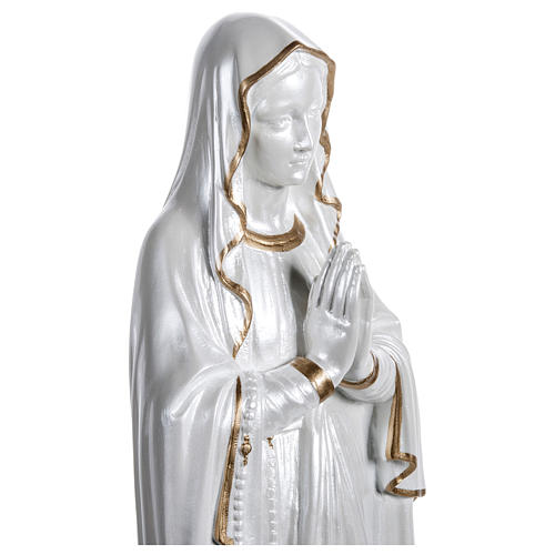 Nossa Senhora de Lourdes fibra vidro nacarada ouro 60 cm PARA EXTERIOR