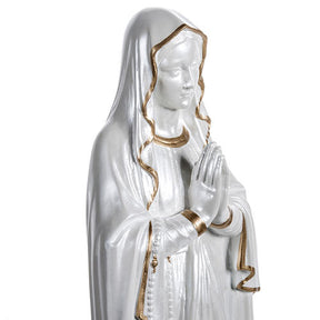 Nossa Senhora de Lourdes fibra vidro nacarada ouro 60 cm