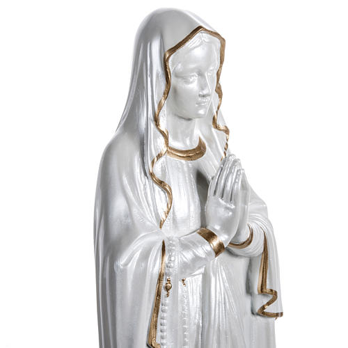 Nossa Senhora de Lourdes fibra vidro nacarada ouro 60 cm