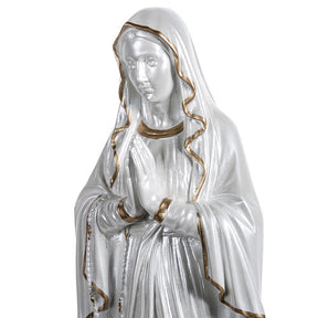 Nossa Senhora de Lourdes fibra vidro nacarada ouro 60 cm