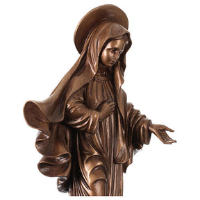 Nossa Senhora de Medjugorje efeito bronze Val Gardena fibra de vidro 60 cm