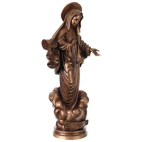 Nossa Senhora de Medjugorje efeito bronze Val Gardena fibra de vidro 60 cm