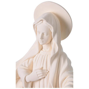 Nossa Senhora de Medjugorje para exterior em fibra de vidro branca Val Gardena 60 cm