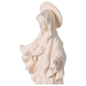Nossa Senhora de Medjugorje para exterior em fibra de vidro branca Val Gardena 60 cm