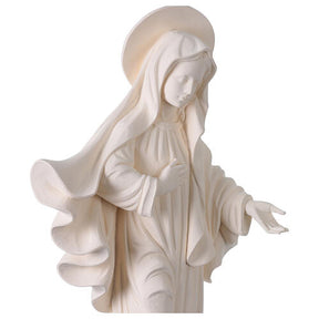 Nossa Senhora de Medjugorje para exterior em fibra de vidro branca Val Gardena 60 cm