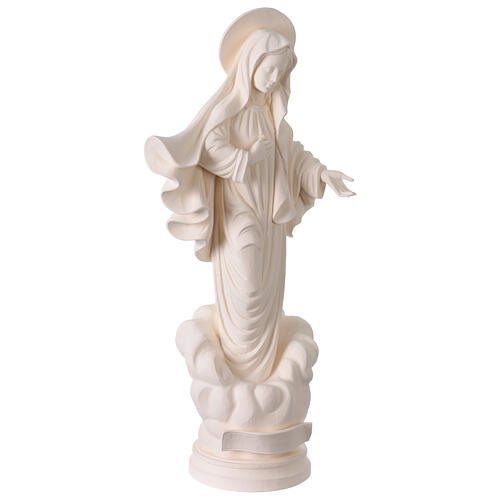 Nossa Senhora de Medjugorje para exterior em fibra de vidro branca Val Gardena 60 cm