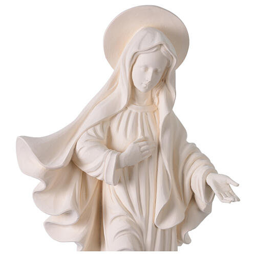 Nossa Senhora de Medjugorje para exterior em fibra de vidro branca Val Gardena 60 cm