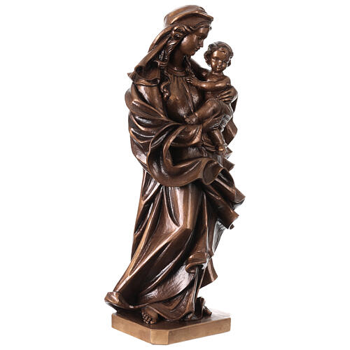 Nossa Senhora do Coração efeito bronze Val Gardena fibra de vidro 60 cm