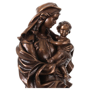 Nossa Senhora do Coração efeito bronze Val Gardena fibra de vidro 60 cm