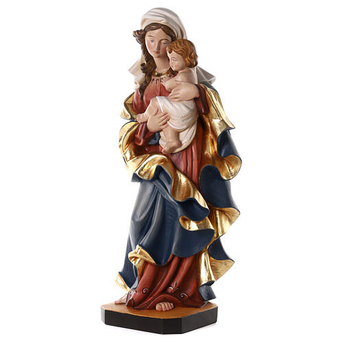 Nossa Senhora do Coração fibra de vidro 100x45x35 cm