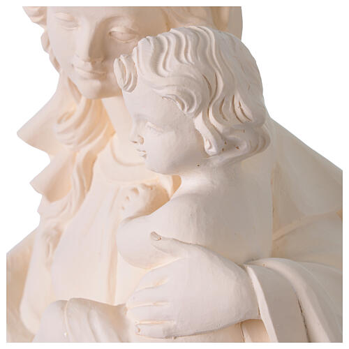 Nossa Senhora do Coração para exterior fibra de vidro branca Val Gardena 60 cm