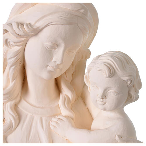 Nossa Senhora do Coração para exterior fibra de vidro branca Val Gardena 60 cm
