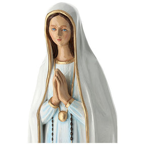 Nossa Senhora Fátima mãos juntas 100 cm fibra vidro pintada PARA EXTERIOR