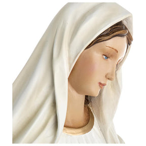 Nossa Senhora Medjugorje fibra vidro 60 cm PARA EXTERIOR acabado especial