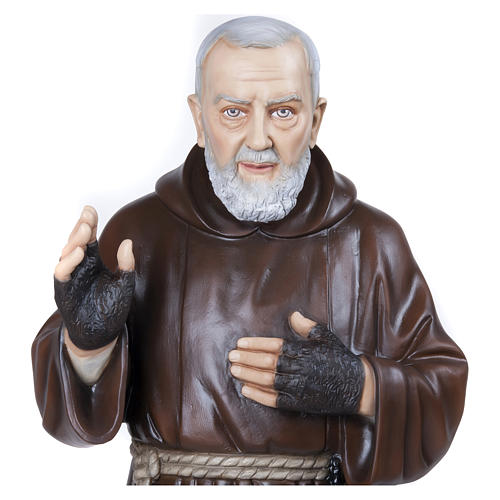 Padre Pio 110 cm fibra de vidro PARA EXTERIOR