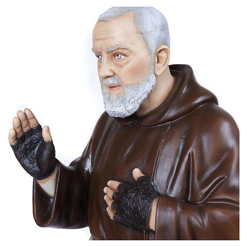 Padre Pio 110 cm fibra de vidro PARA EXTERIOR