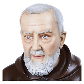 Padre Pio 110 cm fibra de vidro PARA EXTERIOR