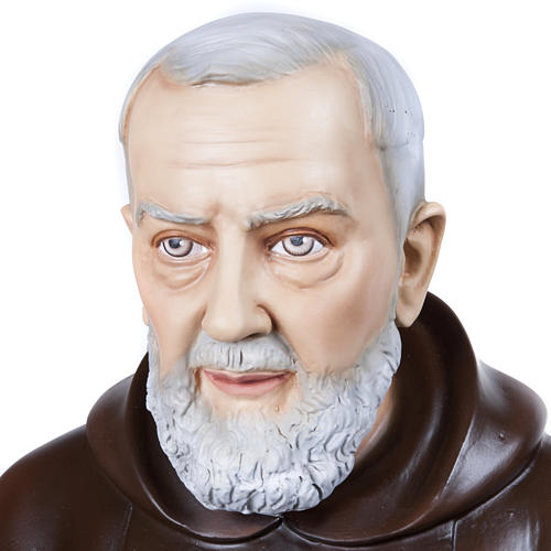 Padre Pio 110 cm fibra de vidro