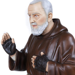 Padre Pio 110 cm fibra de vidro