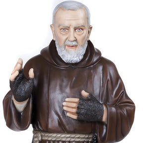 Padre Pio 110 cm fibra de vidro