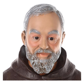Padre Pio fibra de vidro corada 82 cm olhos vidro