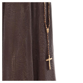 Padre Pio fibra de vidro corada 82 cm olhos vidro