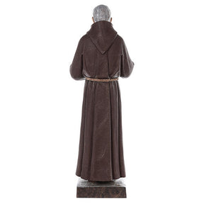 Padre Pio fibra de vidro corada 82 cm olhos vidro