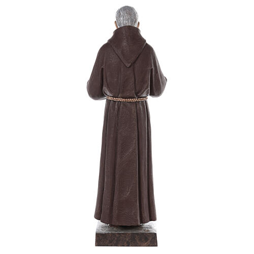 Padre Pio fibra de vidro corada 82 cm olhos vidro