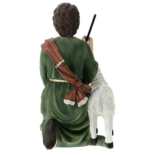 Pastor 40x20x20 cm com ovelha e vara fibra de vidro para presépio de 60 cm