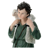 Pastor 65x30x20 cm com ovelhas fibra de vidro para presépio de 80 cm