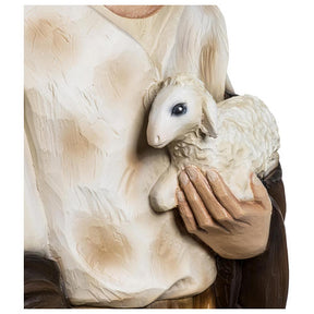 Pastor com cordeiro presépio 60 cm fibra de vidro PARA EXTERIOR