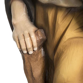 Pastor com cordeiro presépio 60 cm fibra de vidro