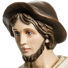 Pastor com cordeiro presépio 60 cm fibra de vidro