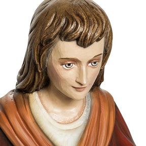 Pastor com lanterna e pão presépio 60 cm fibra de vidro