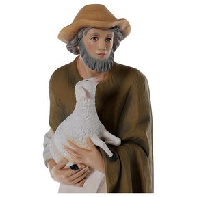 Pastor com ovelha 80 cm presépio fibra de vidro pintada