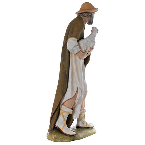 Pastor com ovelha 80 cm presépio fibra de vidro pintada
