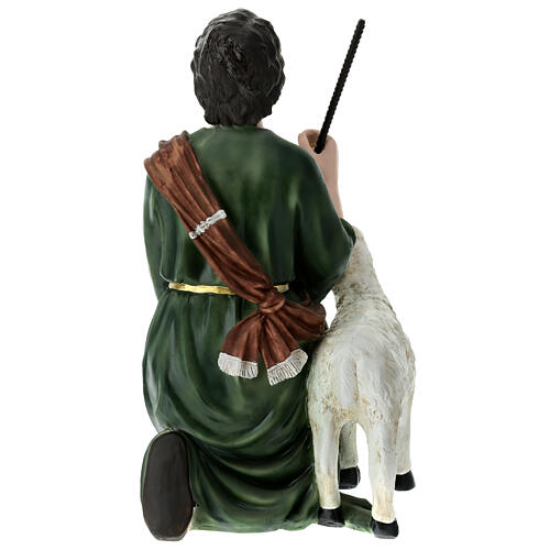 Pastor com ovelha e vara 55x30x25 cm para presépio de 80 cm fibra de vidro