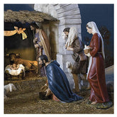 Pastorinha com pomba olhos cristal fibra de vidro para presépio de 160 cm Lando Landi EXTERIOR