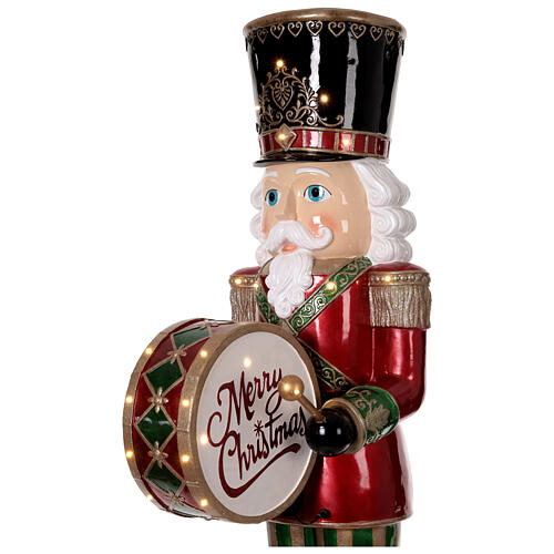 Quebra-nozes com tambor animado 180 cm de fibra de vidro