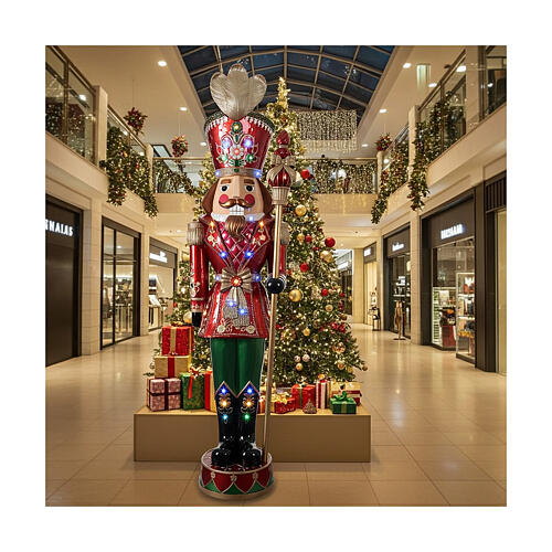 Quebra-nozes com vara de luzes LED 270 cm de fibra de vidro