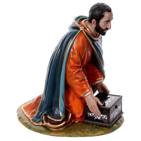 Reis Magos Rpara presépio de 160 cm Lando Landi fibra de vidro olhos cristal EXTERIOR