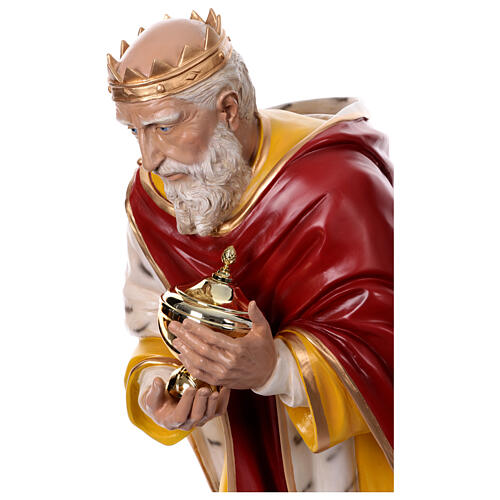 Reis Magos Rpara presépio de 160 cm Lando Landi fibra de vidro olhos cristal EXTERIOR