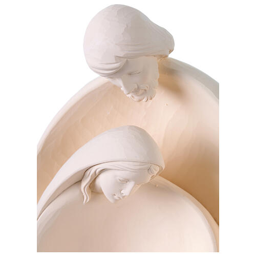 Sagrada Família Val Gardena fibra de vidro branca para exterior 36 cm