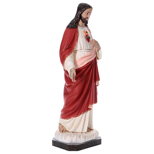 Sagrado Coração de Jesus 165 cm fibra de vidro pintada olhos de vidro