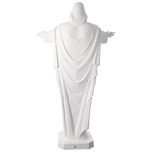 Sagrado Coração de Jesus braços abertos natural 160 cm fibra de vidro exterior