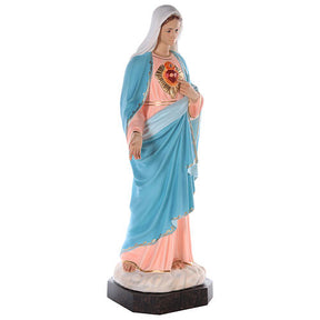 Sagrado Coração de Maria fibra de vidro corada 110 cm olhos vidro