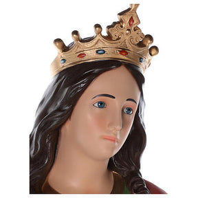 Santa Lúcia imagem fibra de vidro corada 160 cm olhos vidro