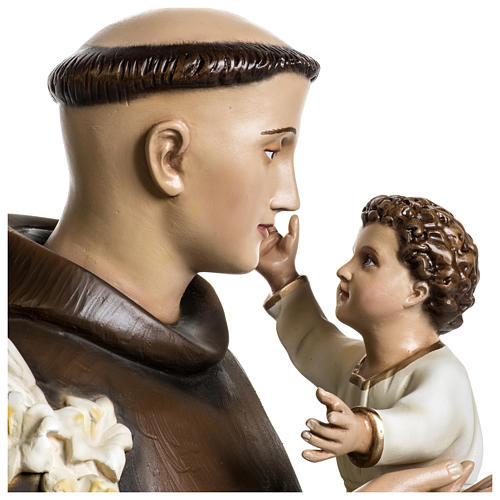 Santo António de Lisboa 100 cm fibra vidro corada PARA EXTERIOR